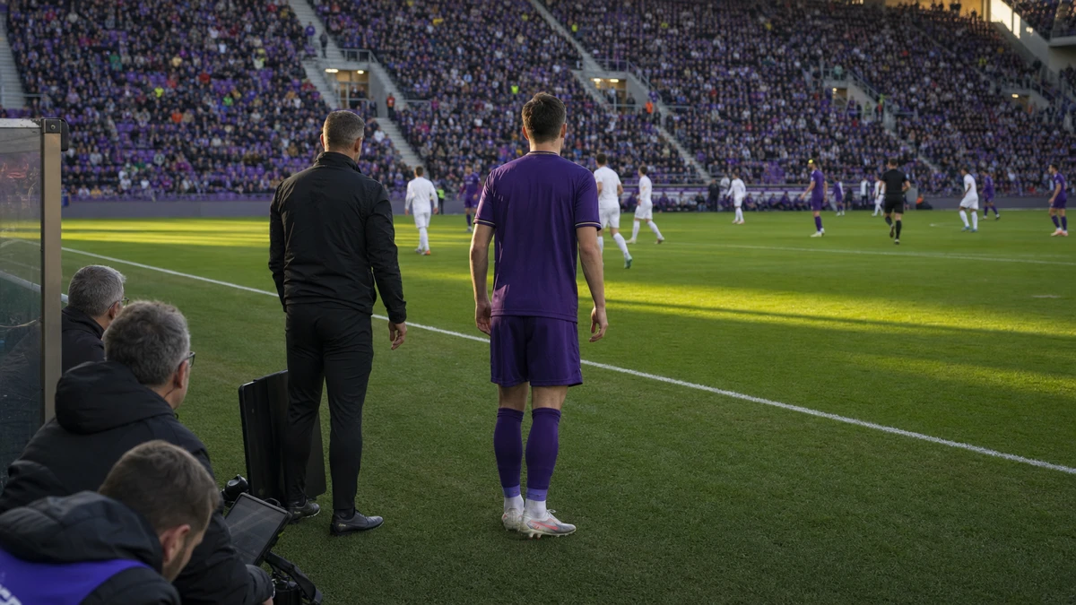 Pelitilanne Champions League-jalkapallo-ottelusta.